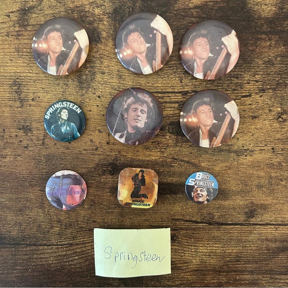 VTG 80’s Bruce Springsteen Pinback Concert buttons pins hard rock heartland
